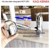 Vòi rửa chén nóng lạnh Rút dây CHROME KAG-KBN64