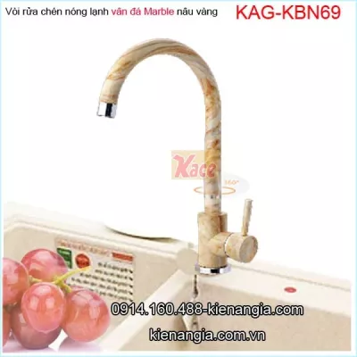 Vòi rửa chén vân đá mài nâu vàng nóng lạnh KAG-KBN69