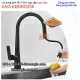 Vòi chậu rửa Nano đen RÚT DÂY nóng lạnh KAG-KBNRD206