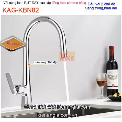 Vòi rửa chén RÚT DÂY nóng lạnh KAG-KBN82