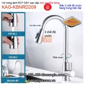 Vòi RÚT DÂY 2 chế độ nước inox sus304 bóng KAG-KBNRD209