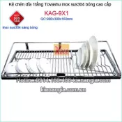 Kệ chén dĩa tủ bếp  90cm sus 304 1 tầng Tovashu KAG-9X1