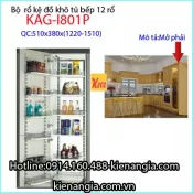 Rổ kệ đồ khô tủ bếp mở phải KAG-I801P
