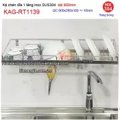 Kệ chén bát 1 tầng  inox sus304 dài 8 tấc KAG-RT1139