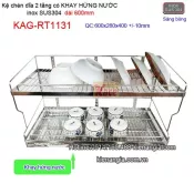 Kệ chén dĩa có khay hứng nước inox sus304 2 tầng dài 6 tấc KAG-RT1131