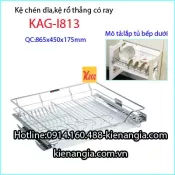 Kệ chén dĩa inox tủ bếp dưới KAG-I813