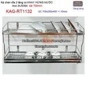 Kệ ráo chén dĩa có khay hứng nước inox sus304 2 tầng dài 7 tấc KAG-RT1132