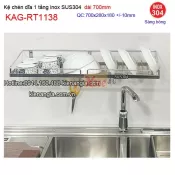 Kệ úp chén dĩa 1 tầng  inox sus304 dài 7 tấc KAG-RT1138