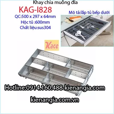 Khay chia muỗng dao,đũa  inox 304 KAG-I828