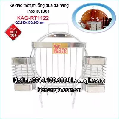 Kệ đa năng dao thớt muỗng đũa inox KAG-RT1122