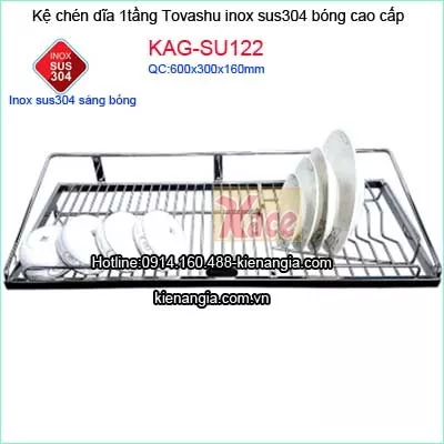 Kệ úp chén dĩa 1 tầng dài 600 KAG-SU122