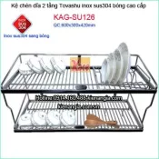 Kệ úp chén dĩa 2 tầng Tovashu dài 60cm KAG-SU126