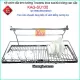 Kệ úp chén dĩa treo móc inox304 cao cấp Tovashu dài 60cm KAG-SU130
