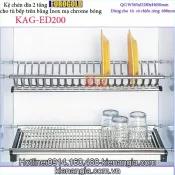 Kệ chén dĩa 2 tầng tủ bếp trên 600 EUROGOLD KAG-ED200