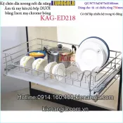 Kệ chén dĩa xoong nồi 750 EUROGOLD có ray kéo tủ bếp dưới  KAG-ED218
