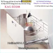 Kệ xoong nồi âm tủ có ray kéo 700 EUROGOLD KAG-ED208