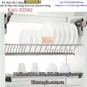 Khay chén dĩa 2 tầng tủ bếp trên 800 EUROGOLD KAG-ED202