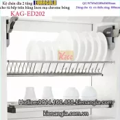 Khay chén dĩa 2 tầng tủ bếp trên 800 EUROGOLD KAG-ED202