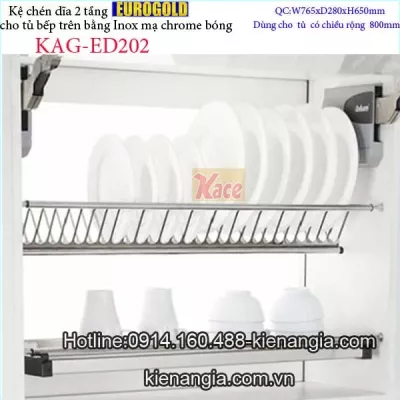 Khay chén dĩa 2 tầng tủ bếp trên 800 EUROGOLD KAG-ED202