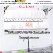 Khay chén dĩa 2 tầng tủ bếp trên 900 EUROGOLD KAG-ED203