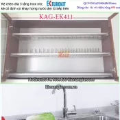 Kệ inox mờ 3 tầng chén bát âm tủ 600 EUROKIT-KAG-EK411