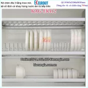 Kệ inox mờ 3 tầng chén bát âm tủ 700 EUROKIT-KAG-EK412
