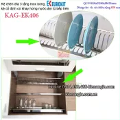 Khay ráo nước 3 tầng úp chén dĩa cố định EUROKIT-KAG-EK406