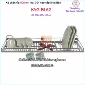 Kệ chén dĩa 1 tầng sus304 Nhật Bản treo tường 900 KAG-BL62