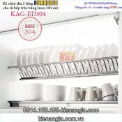 Kệ chén dĩa 2 tầng inox sus304 âm tủ bếp trên 1 mét  EUROGOLD KAG-ED304