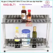 Kệ gia vị 2 tầng inox Nhật Bản đặt bàn KAG-BL71
