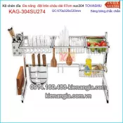 Kệ chén đa năng Tovashu đặt trên bồn rửa chén dài 67cm KAG-304SU274