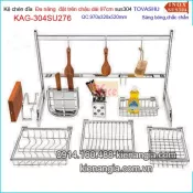 Kệ chén đa năng Tovashu đặt trên bồn rửa chén dài 97cm KAG-304SU276