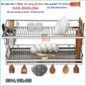 Kệ chén dao thớt ống đũa có khay  2 tầng Tovashu 90cm KAG-304SU264