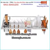 Kệ chén dĩa đa năng 1 tầng inox sus304 Tovashu 90cm KAG-304SU255