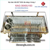 Kệ chén dĩa đa năng đặt bàn 2 tầng 60cm Tovashu KAG-SU193