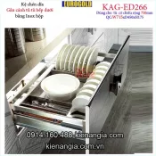 Kệ chén dĩa inox hộp gắn cánh 75cm EUROGOLD-KAG-ED266