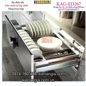 Kệ chén dĩa inox hộp gắn cánh 80cm EUROGOLD-KAG-ED267