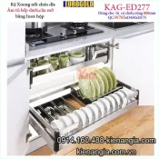 Kệ chén dĩa inox hộp gắn cánh 80cm EUROGOLD-KAG-ED277