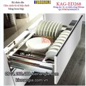 Kệ chén dĩa inox hộp gắn cánh 90cm EUROGOLD-KAG-ED268