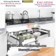 Kệ xoong nồi chén dĩa inox hộp âm tủ 90cm EUROGOLD-KAG-ED258
