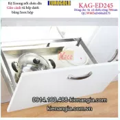 Kệ xoong nồi chén dĩa inox hộp gắn cánh tủ 70cm EUROGOLD-KAG-ED245