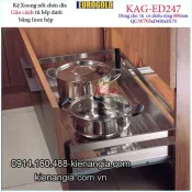 Kệ xoong nồi chén dĩa inox hộp gắn cánh tủ 80cm EUROGOLD-KAG-ED247
