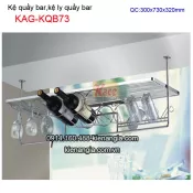 Kệ ly quầy bar dài 73cm bằng inox 304 EURO KAG-KQB73