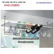 Kệ ly quầy bar dài 93cm bằng inox 304 KAG-KQB93