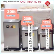 Thùng rác vuông Inox KAG-TRI01-02-03