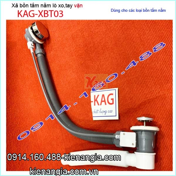 Xả vặn bồn tắm nằm,xả bồn tắm dài lò xo KAG-XBT03