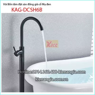 Vòi bồn tắm đặt sàn đồng giả cổ mạ đen KAG-DSCH6B