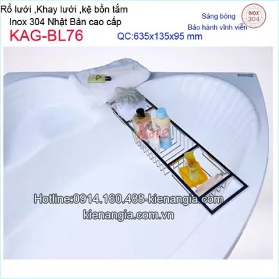 Kệ rổ xà phòng bồn tắm inox sus304 sáng bóng VIỆT NHẬT KAG-BL76