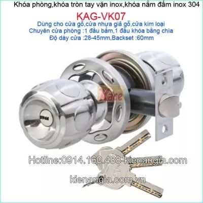 Khóa đấm tròn Inox sus 304 VICKINI KAG-VK07