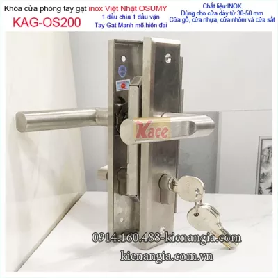 Khóa cửa phòng  Việt Nhật tay gạt inox KAG-OS200